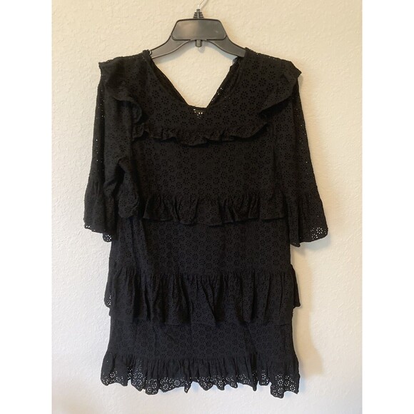 Madewell Dresses & Skirts - Madewell Waterlily Ruffle Eyelet Dress Black Size 8